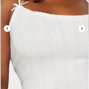 Fashion Nova White Lace Trim Tank Top